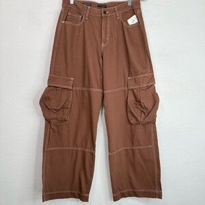 Wild Fable Women's Mid-Rise Baggy Cargo Pants Size 12R Rugged Twill Cotton NWT